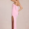Caliane Bandeau-Maxikleid mit Drapierung in Blossom Pink