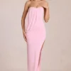 Caliane Bandeau-Maxikleid mit Drapierung in Blossom Pink