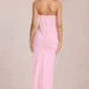 Caliane Bandeau-Maxikleid mit Drapierung in Blossom Pink