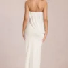 Caliane Bandeau-Maxikleid mit Drapierung in Elfenbein