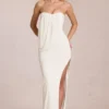 Caliane Bandeau-Maxikleid mit Drapierung in Elfenbein