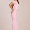 Calisse Asymmetrisches Maxikleid mit Drapierung in Blossom Pink Calisse Asymmetrisches Maxikleid mit Drapierung in Blossom Pink