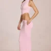 Calisse Asymmetrisches Maxikleid mit Drapierung in Blossom Pink Calisse Asymmetrisches Maxikleid mit Drapierung in Blossom Pink