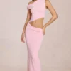 Calisse Asymmetrisches Maxikleid mit Drapierung in Blossom Pink Calisse Asymmetrisches Maxikleid mit Drapierung in Blossom Pink