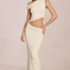 Calisse Asymmetrisches Maxikleid mit Drapierung in Elfenbein