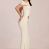 Calisse Asymmetrisches Maxikleid mit Drapierung in Elfenbein