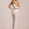 Calista Transparente Spitzenhose mit mittlerer Leibhöhe und ausgestelltem Bein in Elfenbein