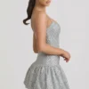 Callie Minikleid mit verziertem Bubble-Saum in Silber