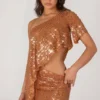 Cassiana Verzierter Micro-Mini-Röck in Bronze