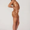 Cassiana Verzierter Micro-Mini-Röck in Bronze