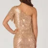 Callista verziertes asymmetrisches One-Shoulder-Oberteil in Gold Callista verziertes asymmetrisches One-Shoulder-Oberteil in Gold