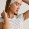 Candy Modal-Rippen-Stirnband in Blau-Gelb-Streifen Candy Modal-Rippen-Stirnband in Blau-Gelb-Streifen