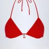 Canggu Triangel-Bikinioberteil mit Charm-Detail in Fiery Red Canggu Triangel-Bikinioberteil mit Charm-Detail in Fiery Red