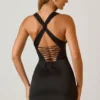 Carlotta Neckholder-Minikleid mit Schnürung in A-Linie, schwarz Carlotta Neckholder-Minikleid mit Schnürung in A-Linie, schwarz