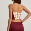 Carola Satin-Minirock mit Schleifenverzierung und niedriger Leibhöhe in Weinrot Carola Satin-Minirock mit Schleifenverzierung und niedriger Leibhöhe in Weinrot