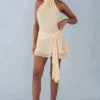 Carolina Neckholder-Minikleid in Buttergelb