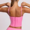 Cassandra Vinyl-Corset-Oberteil mit Bügeln in Rosa Cassandra Vinyl-Corset-Oberteil mit Bügeln in Rosa