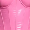 Cassandra Vinyl-Corset-Oberteil mit Bügeln in Rosa Cassandra Vinyl-Corset-Oberteil mit Bügeln in Rosa