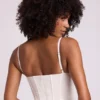 Cassandra Vinyl-Corset-Oberteil mit Bügeln in Weiß Cassandra Vinyl-Corset-Oberteil mit Bügeln in Weiß
