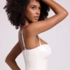 Cassandra Vinyl-Corset-Oberteil mit Bügeln in Weiß Cassandra Vinyl-Corset-Oberteil mit Bügeln in Weiß