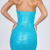 Cassidy Bandeau-Minikleid mit Verzierungen in Türkis Cassidy Bandeau-Minikleid mit Verzierungen in Türkis