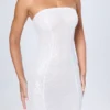 Cassidy verziertes Bandeau-Minikleid in Weiß