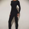 Cassie Leggings aus verziertem Jersey mit hoher Taille in Schwarz Cassie Leggings aus verziertem Jersey mit hoher Taille in Schwarz
