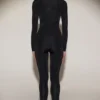 Cassie Leggings aus verziertem Jersey mit hoher Taille in Schwarz Cassie Leggings aus verziertem Jersey mit hoher Taille in Schwarz