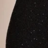 Cassis Minikleid mit verziertem V-Ausschnitt in Schwarz