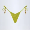 Cebu Charm-Detail String-Bikinihose in Olivgrün