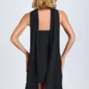 Cecilia Minikleid in A-Linie mit Schaldetail in Schwarz