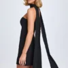 Cecilia Minikleid in A-Linie mit Schaldetail in Schwarz