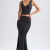 Ceres Mid-Rise Fishtail Maxi Rock in Schwarz
