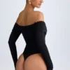 Ceyln Modal-Bodys mit gerafften Schultern in Schwarz Ceyln Modal-Bodys mit gerafften Schultern in Schwarz