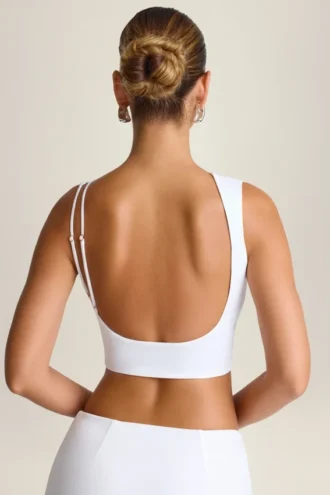 Ceylon Tanktop mit drapiertem Rückenausschnitt in Weiß