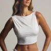 Ceylon Tanktop mit drapiertem Rückenausschnitt in Weiß Ceylon Tanktop mit drapiertem Rückenausschnitt in Weiß