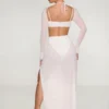 Champel Maxikleid mit Cowl-Ausschnitt und Verzierungen in Elfenbein