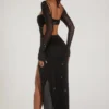 Champel Maxikleid mit Cowl-Ausschnitt und Verzierungen in Schwarz Champel Maxikleid mit Cowl-Ausschnitt und Verzierungen in Schwarz