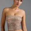 Charnelle Bandeau-Oberteil mit Verzierung in Mandel Charnelle Bandeau-Oberteil mit Verzierung in Mandel
