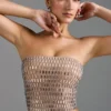 Charnelle Bandeau-Oberteil mit Verzierung in Mandel Charnelle Bandeau-Oberteil mit Verzierung in Mandel