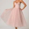 Cindy Tüll-Korsett-Midaxi-Kleid in Altrosa Cindy Tüll-Korsett-Midaxi-Kleid in Altrosa