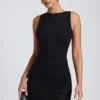 Coa Modal-Minikleid mit hohem Ausschnitt und offenem Rücken in Schwarz