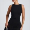 Coa Modal-Minikleid mit hohem Ausschnitt und offenem Rücken in Schwarz
