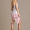 Colette Mini-Korsettkleid aus verziertem Tüll in Babyrosa