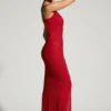 Colmar Abendkleid mit verziertem Plunge-Ausschnitt in Rot