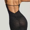 Colmar Abendkleid mit verziertem Plunge-Ausschnitt in Schwarz