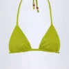 Comoros Triangel-Bikinioberteil mit Charm-Detail in Olivgrün Comoros Triangel-Bikinioberteil mit Charm-Detail in Olivgrün