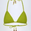 Comoros Triangel-Bikinioberteil mit Charm-Detail in Olivgrün Comoros Triangel-Bikinioberteil mit Charm-Detail in Olivgrün