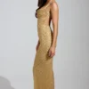 Constance Maxikleid mit Cowl-Ausschnitt und Verzierungen in Gold Constance Maxikleid mit Cowl-Ausschnitt und Verzierungen in Gold