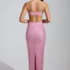 Constance Maxikleid mit verziertem Rollkragen in Rosa Constance Maxikleid mit verziertem Rollkragen in Rosa